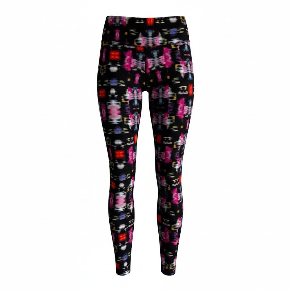 Athleta Womens Small Kaleidoscope Abstract Print Activewear Leggings Black Pink - Picture 1 of 12